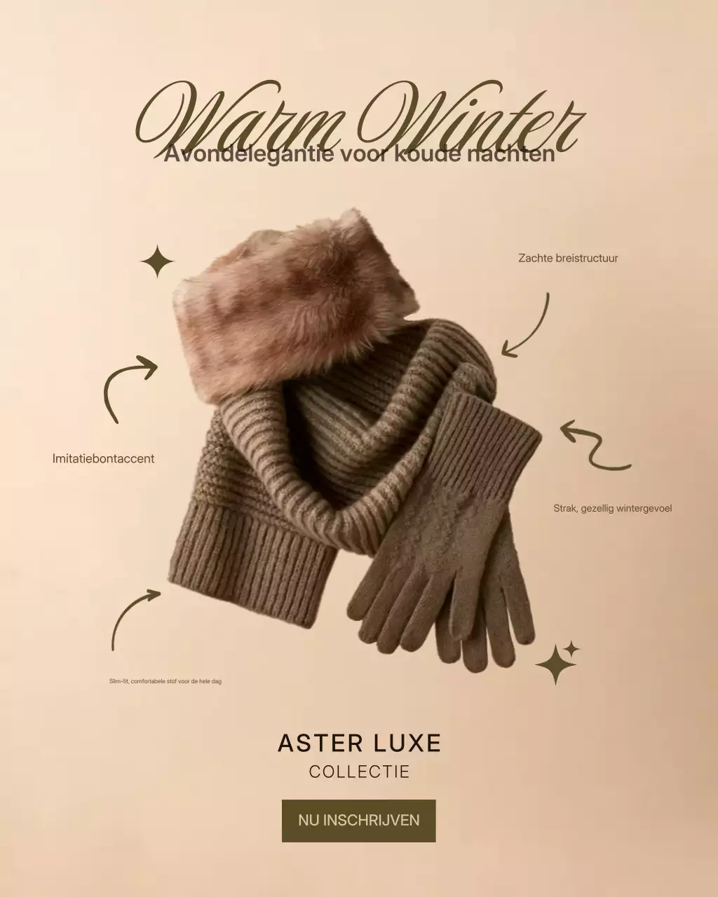 Beige elegante winteradvertentie Instagram-post