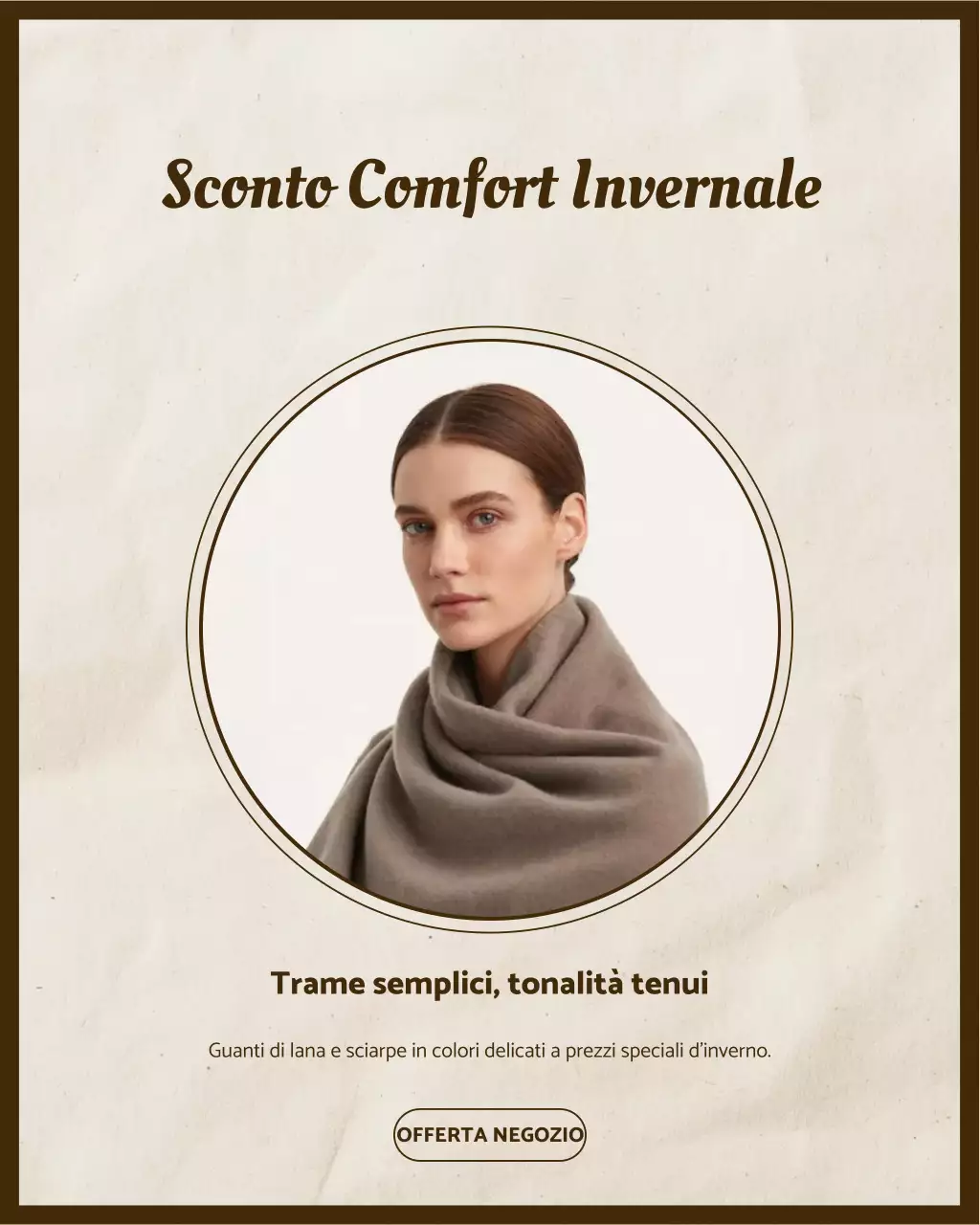 Post Instagram sulla promozione invernale minimale beige