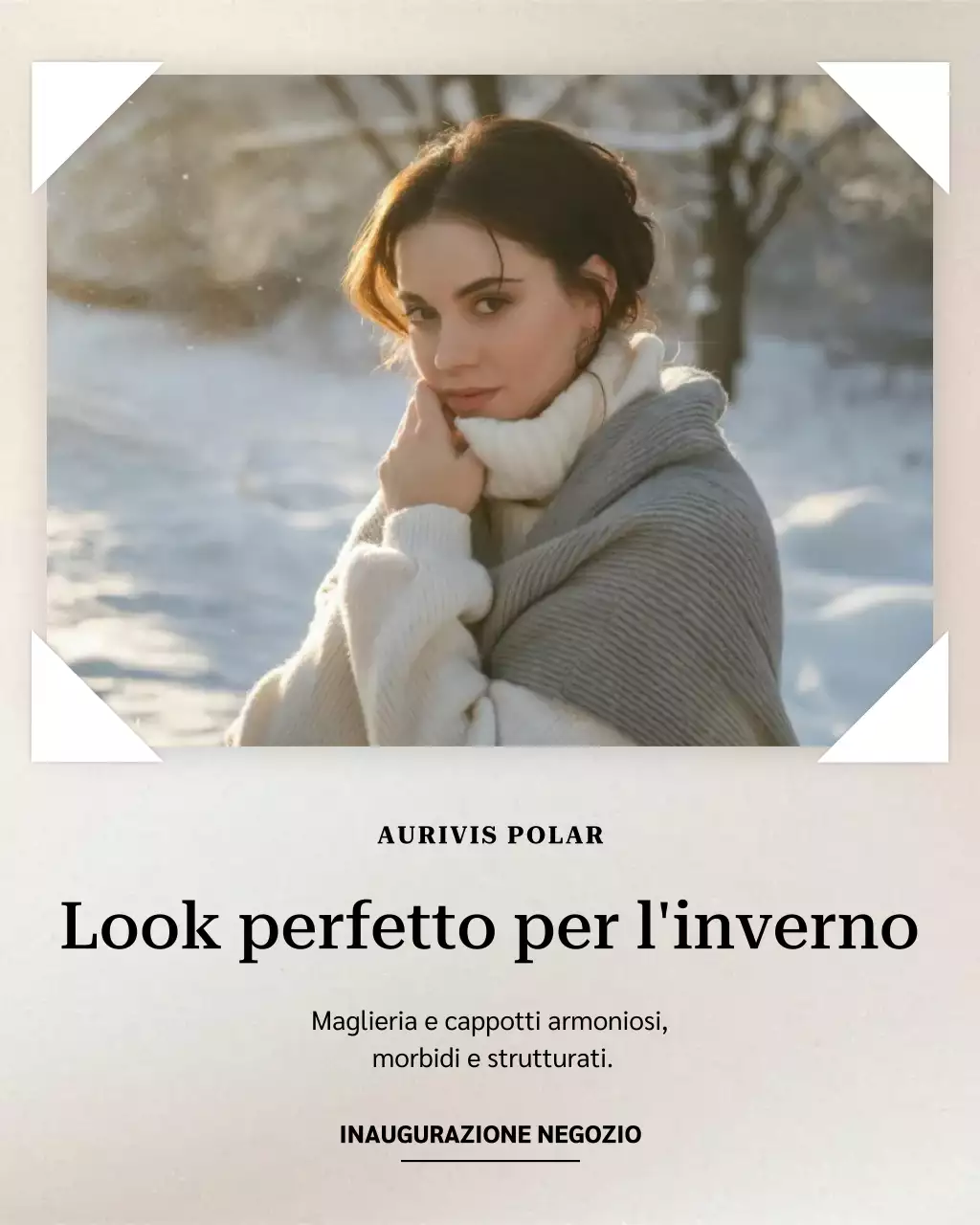 Post Instagram sulla promozione invernale elegante beige