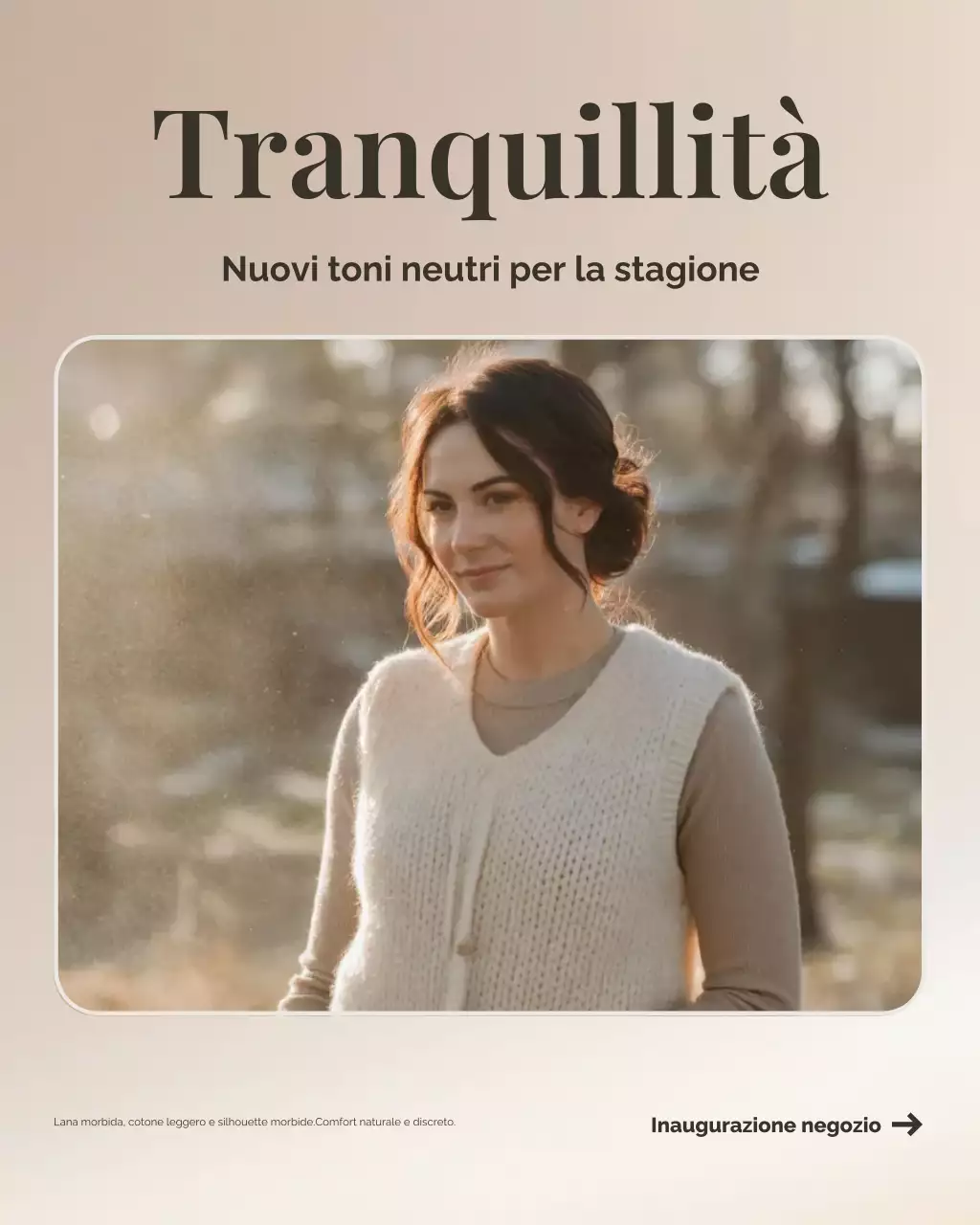 Post Instagram promozionale di moda minimalista beige