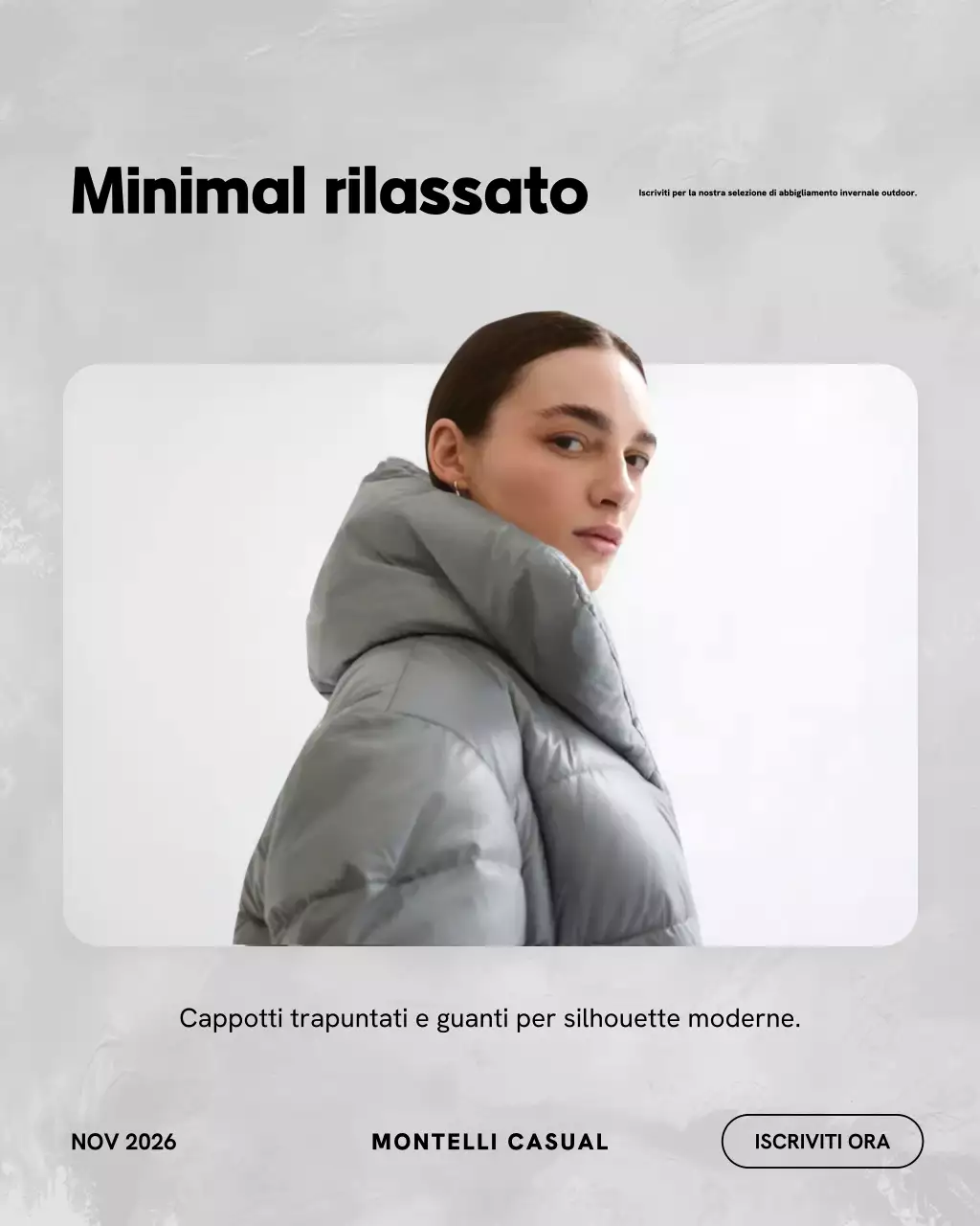 Post Instagram sulla promozione invernale minimale grigia