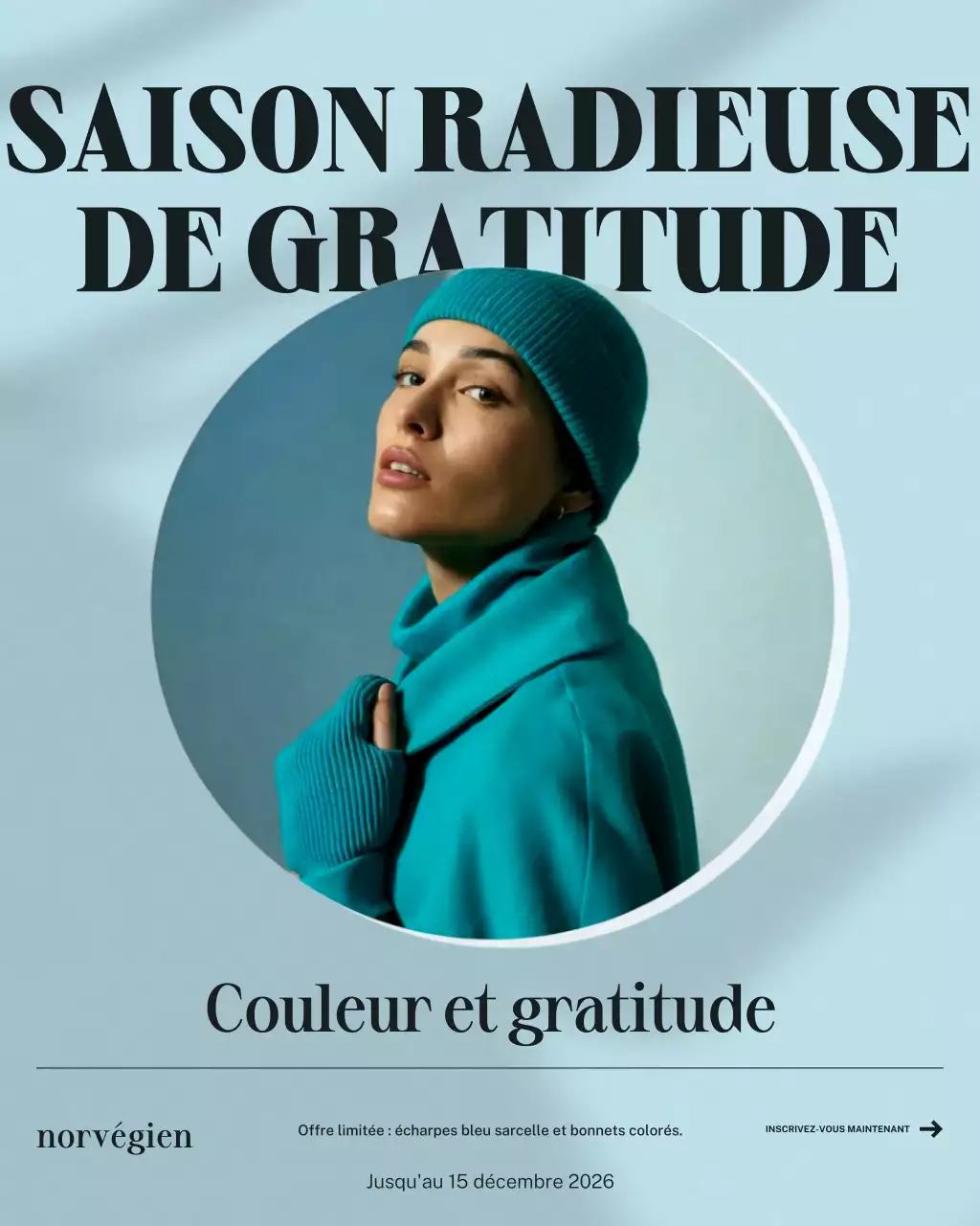 Publication Instagram promotionnelle sur la mode moderne sarcelle
