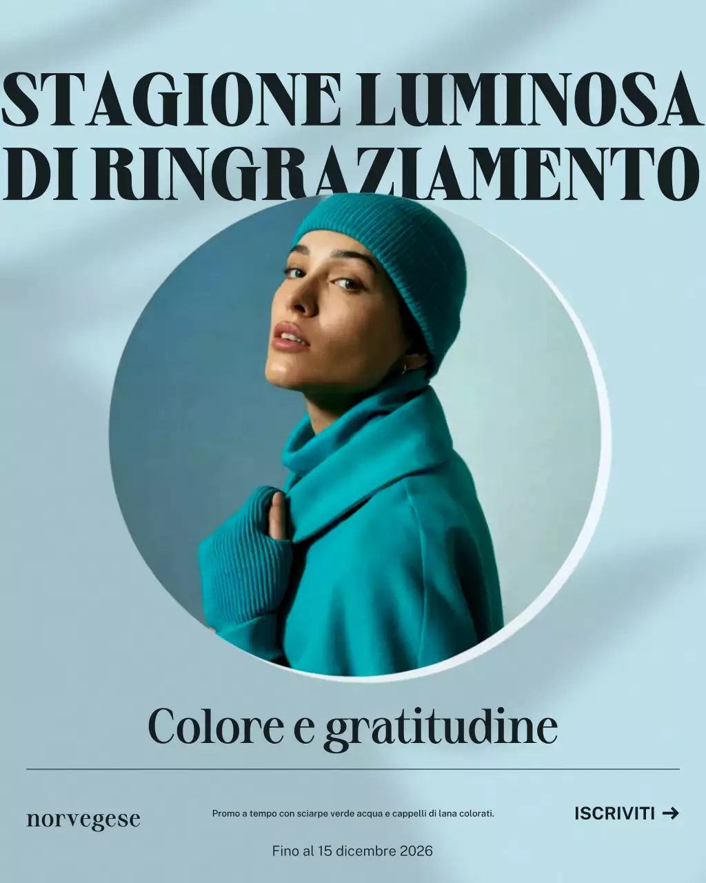Post di Instagram sulla promozione della moda moderna color verde acqua