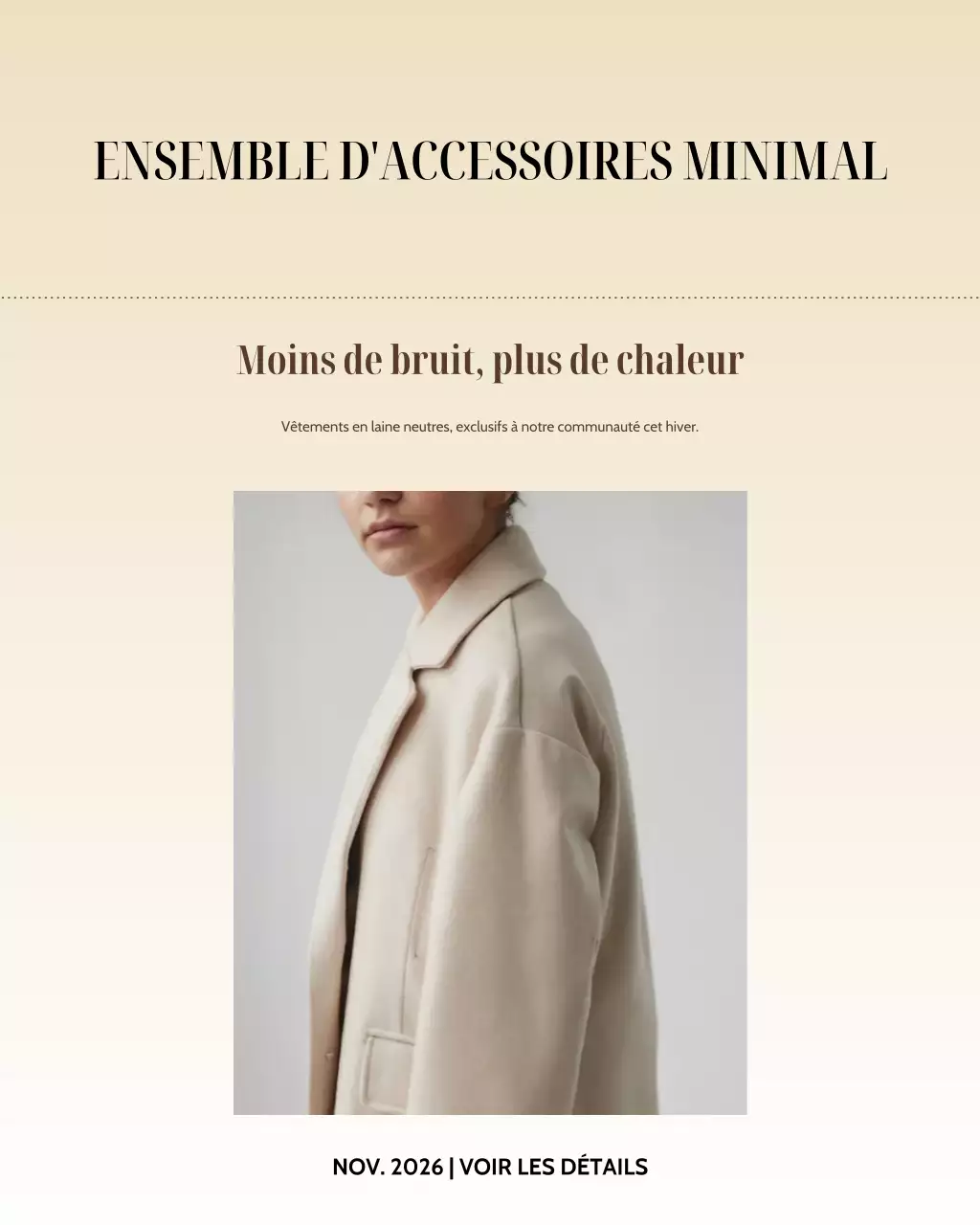 Publication Instagram sur la promotion de la mode minimaliste beige