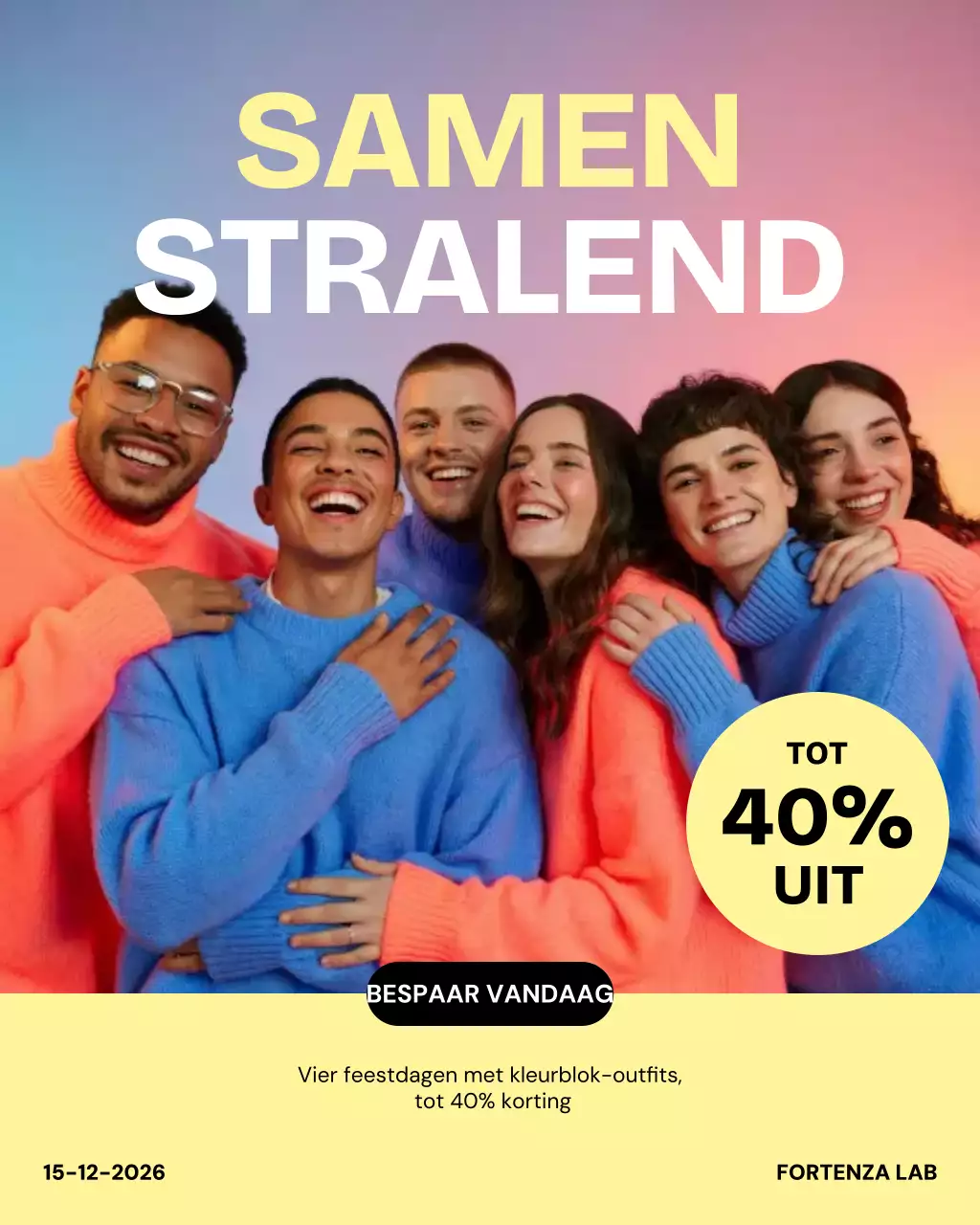 Kleurrijke trendy mode-uitverkoop Instagram-post