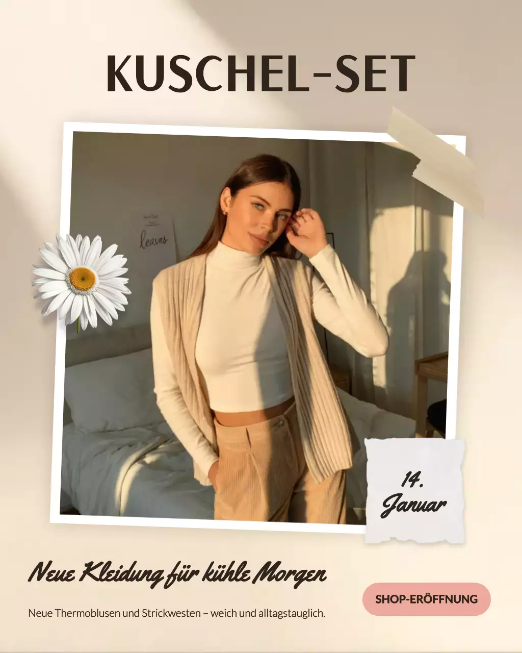 Beige Minimal Fashion Werbung Instagram Post