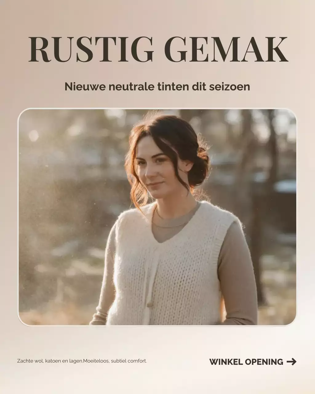 Beige Minimalistische Mode Promotie Instagram Post