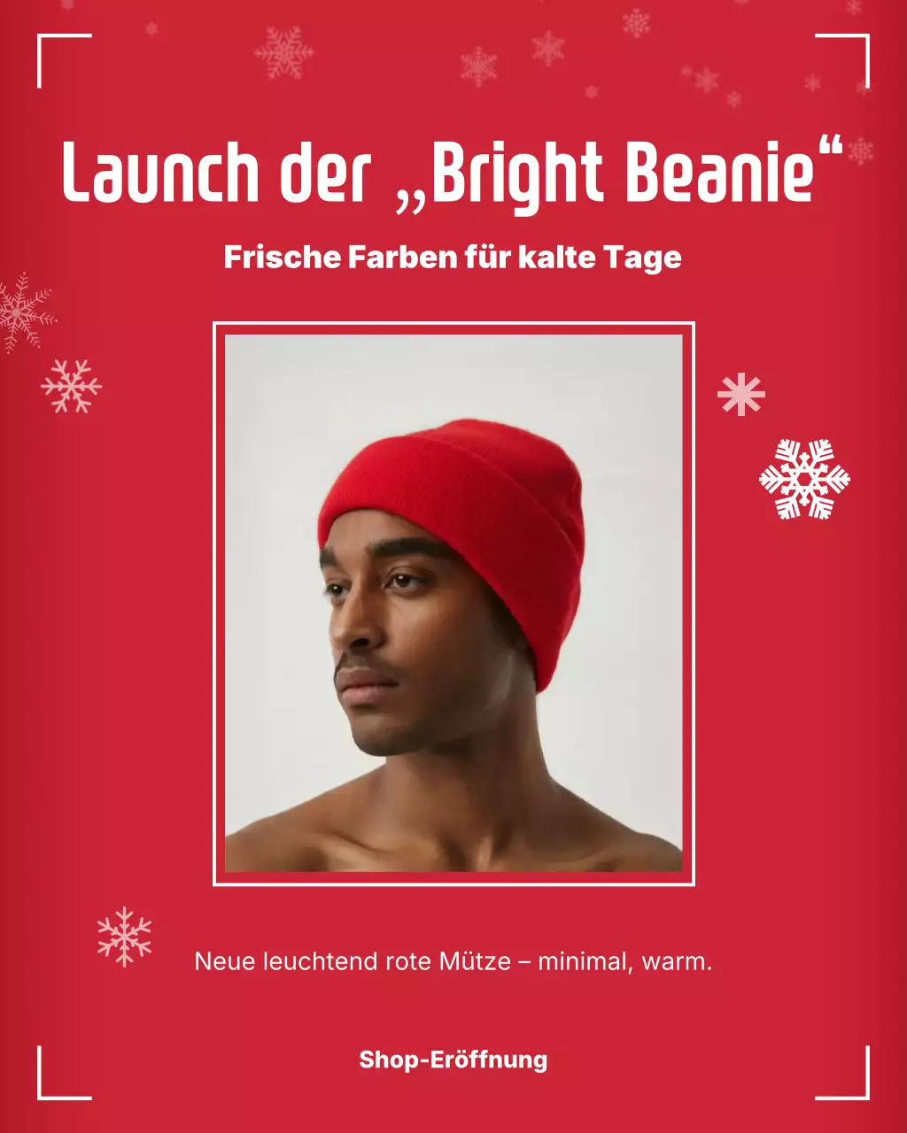 Instagram-Post zur Promotion der Red Modern Beanie