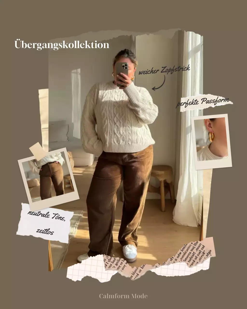 Braune klassische Modewerbung