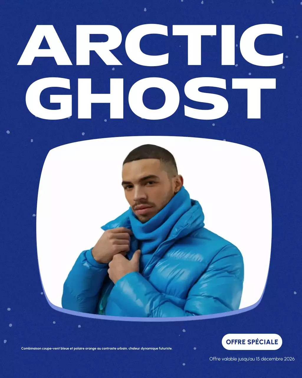 Publication Instagram de promotion de la mode d'hiver moderne bleue