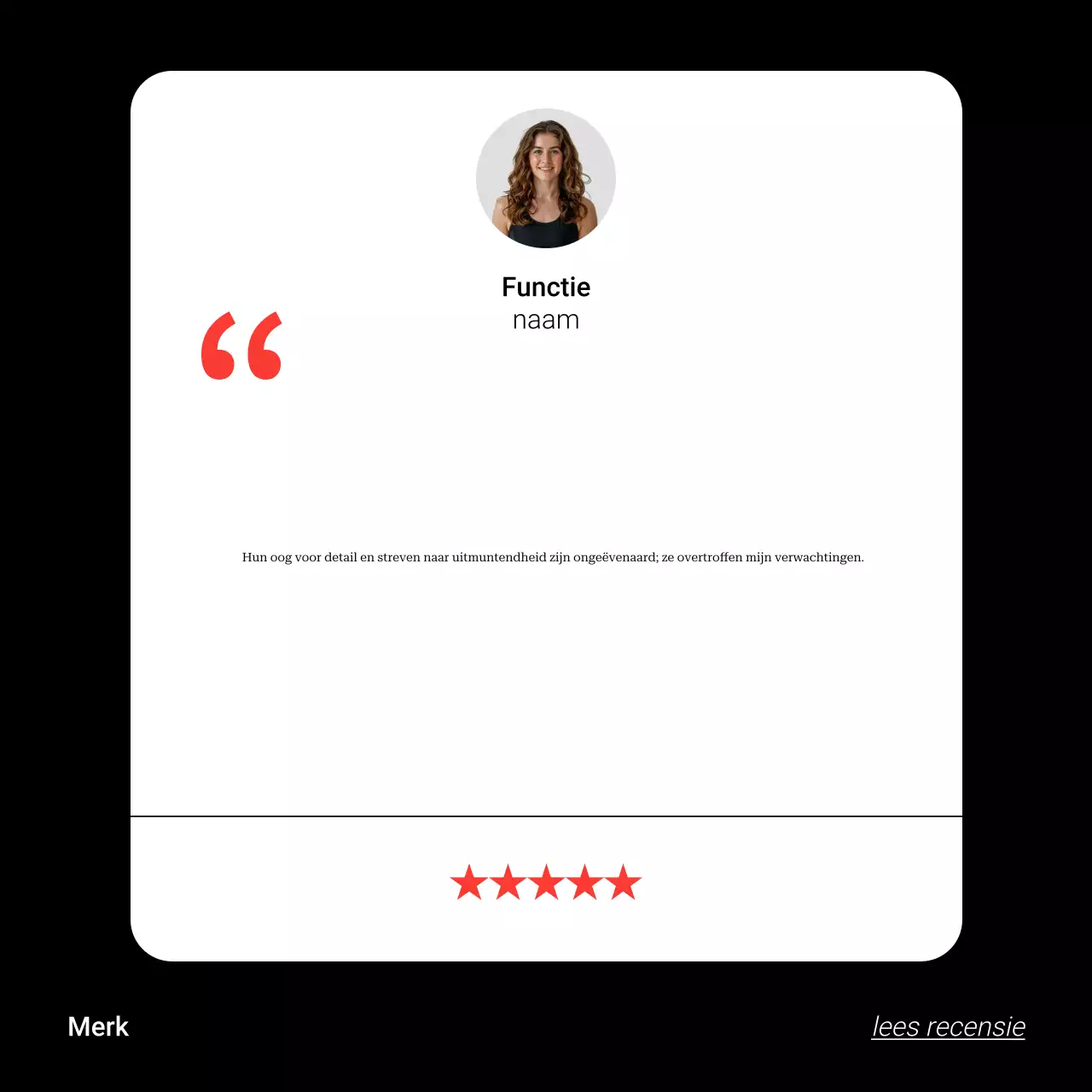 Zwarte moderne getuigenispost