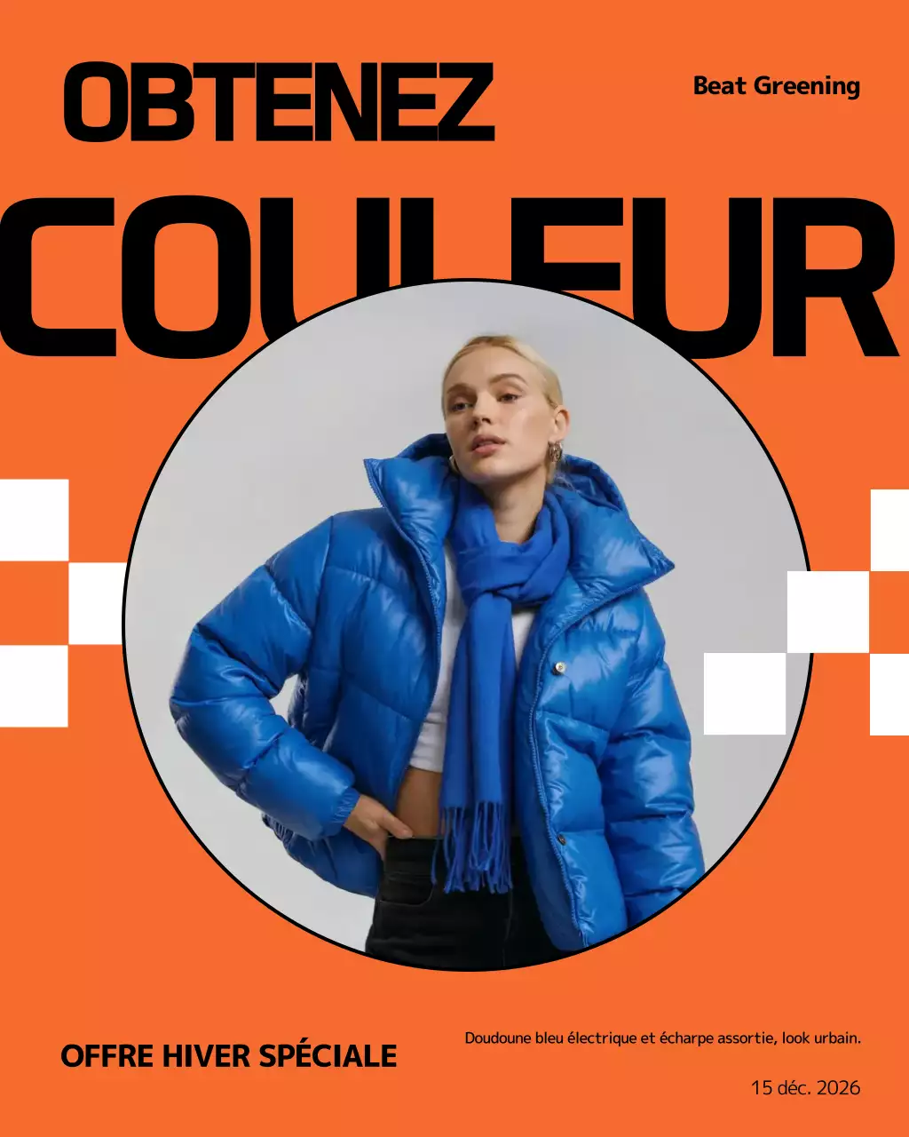 Publication Instagram de promotion de la mode tendance orange