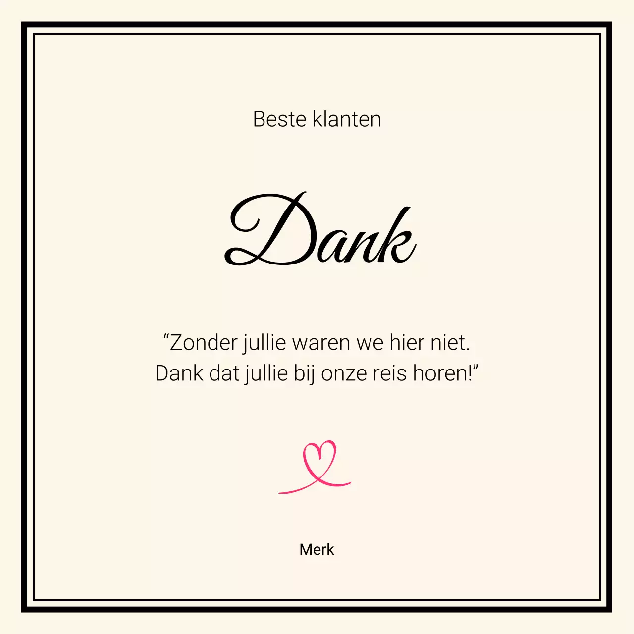 Beige elegante bedankkaart