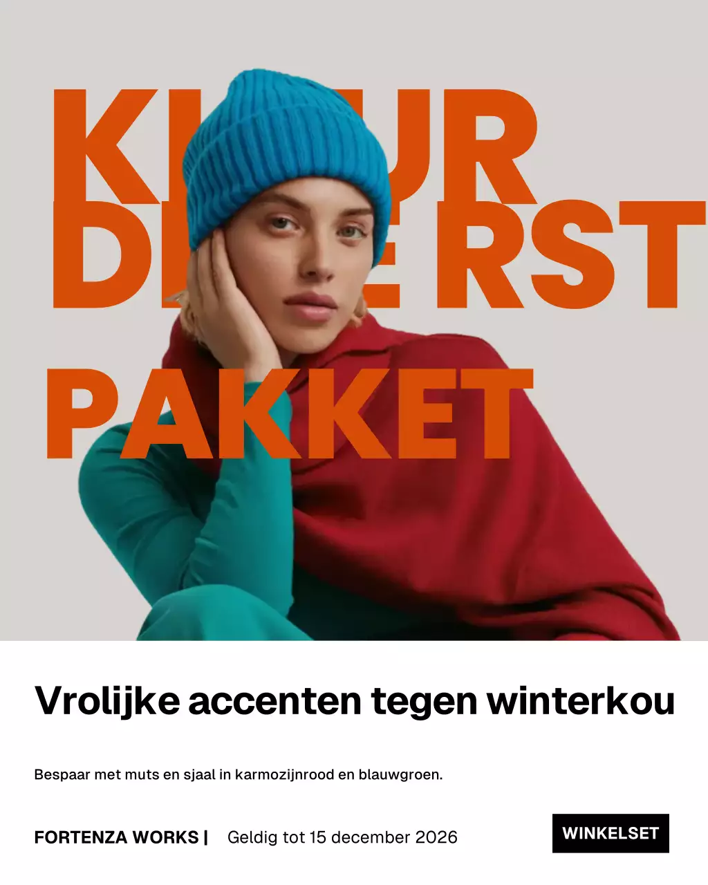 Oranje moderne winterpromotie Instagram-bericht