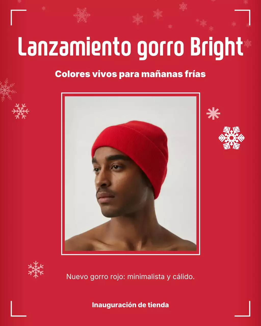 Publicación de Instagram sobre la promoción del gorro rojo moderno