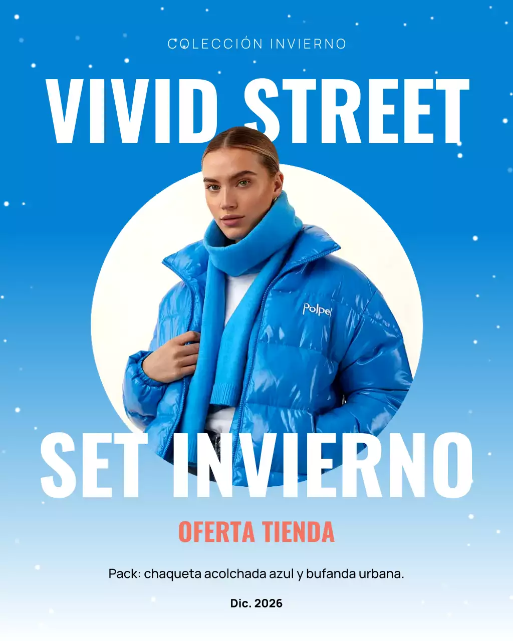 Publicación de Instagram de promoción de moda moderna azul