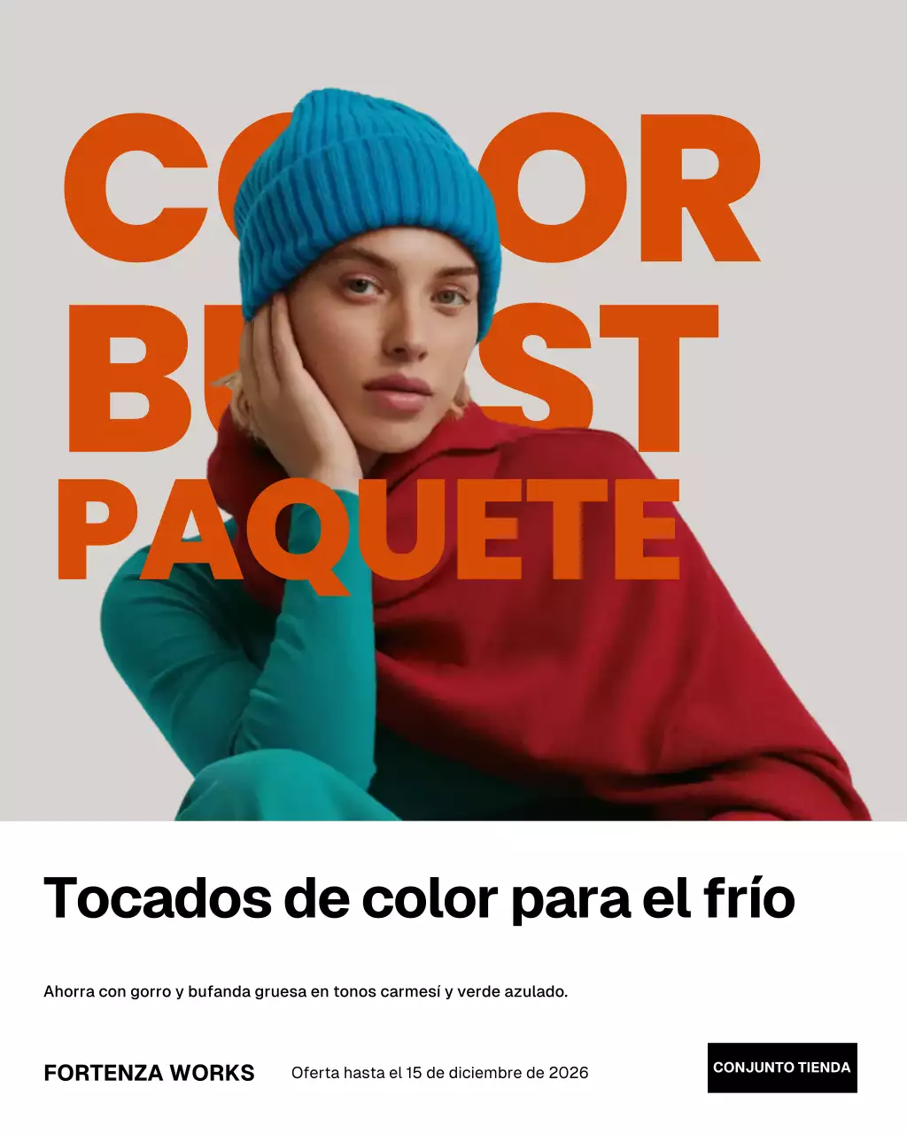 Publicación de Instagram de la promoción Orange Modern Winter