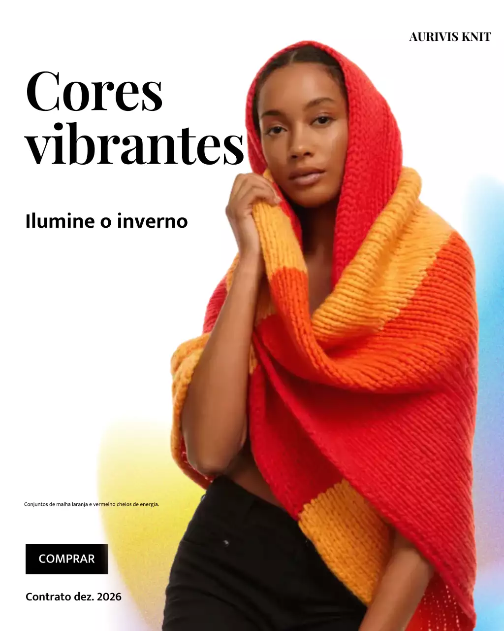 Publicação no Instagram sobre malhas da moda laranja