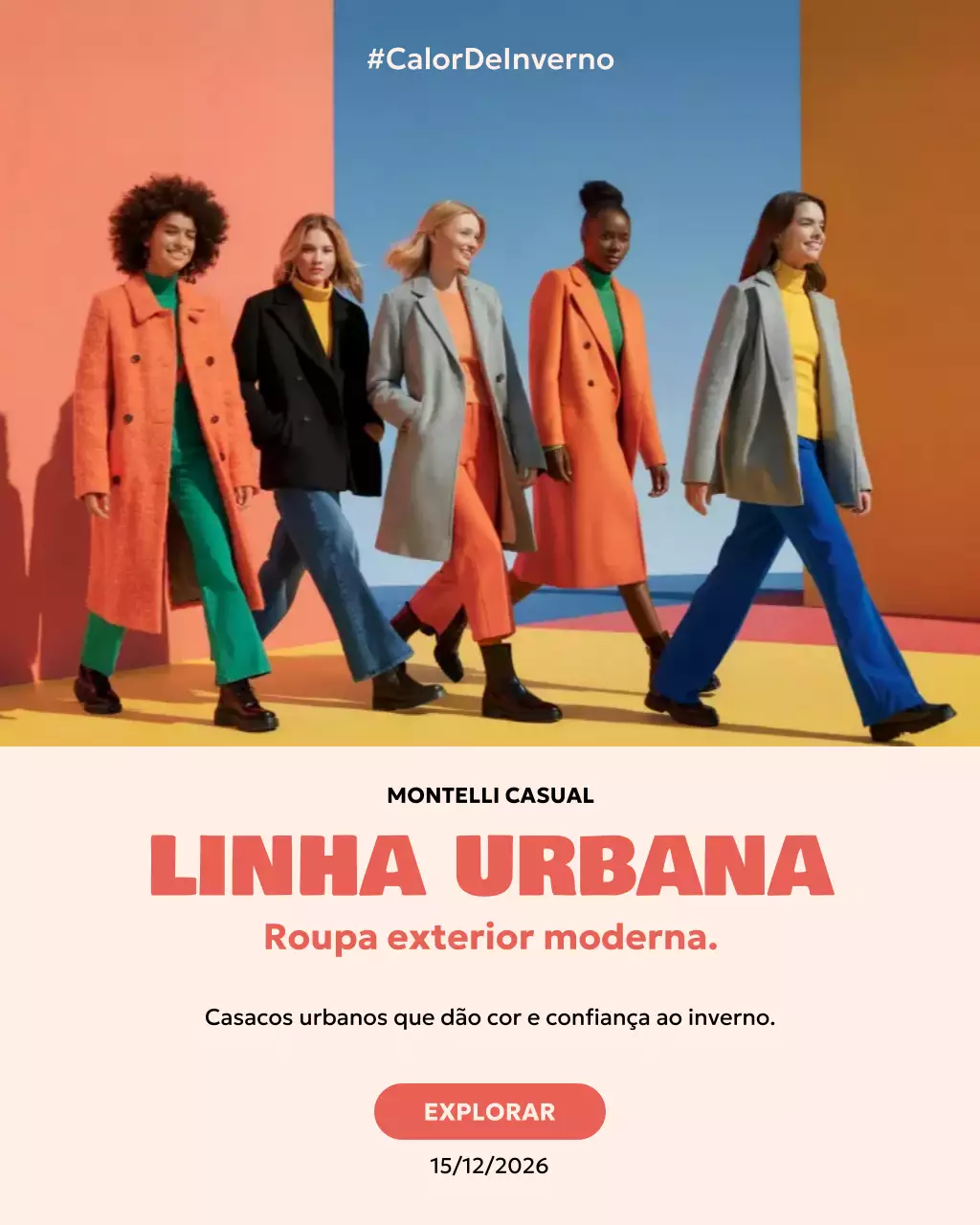 Publicidade de moda moderna laranja no Instagram