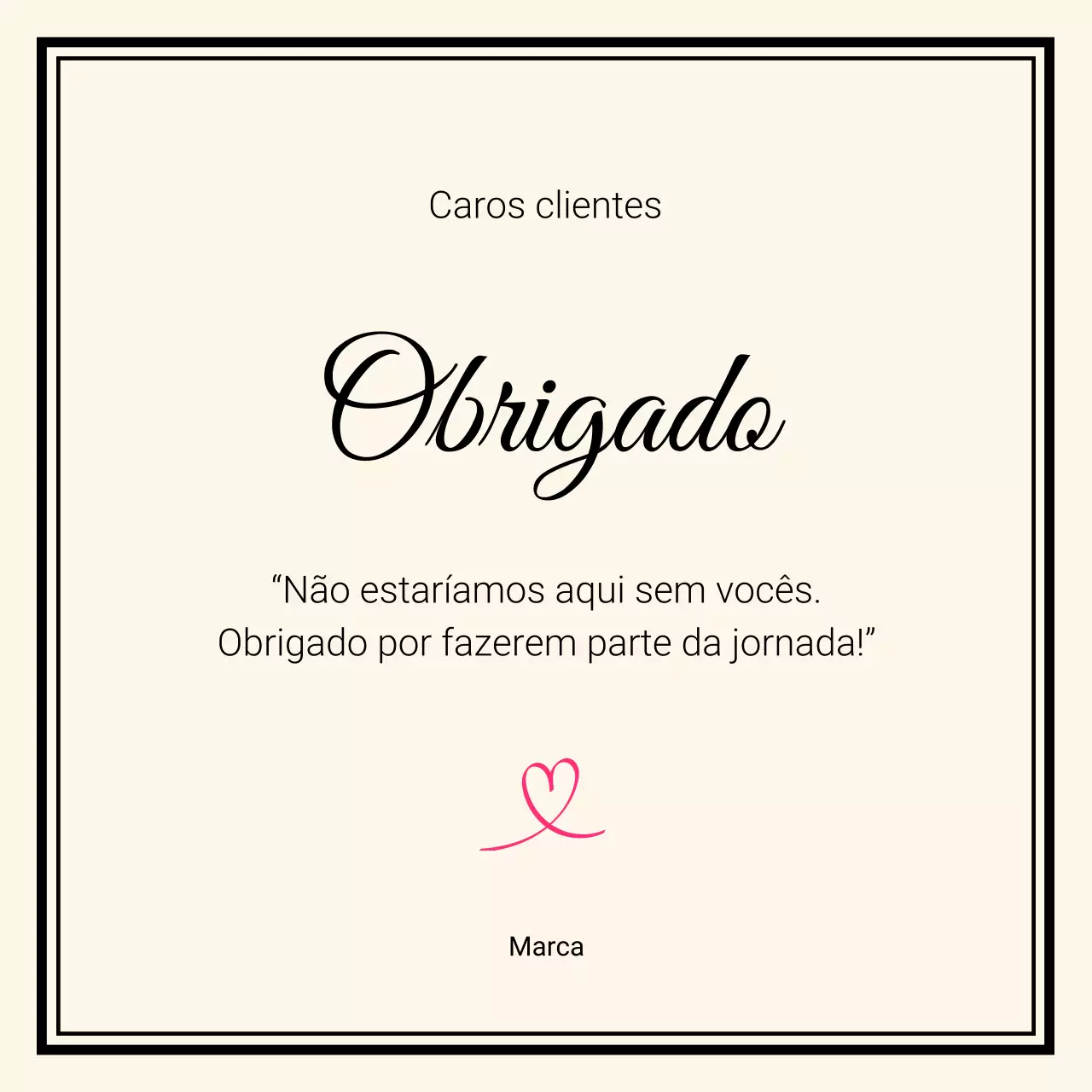 Cartão de agradecimento elegante bege