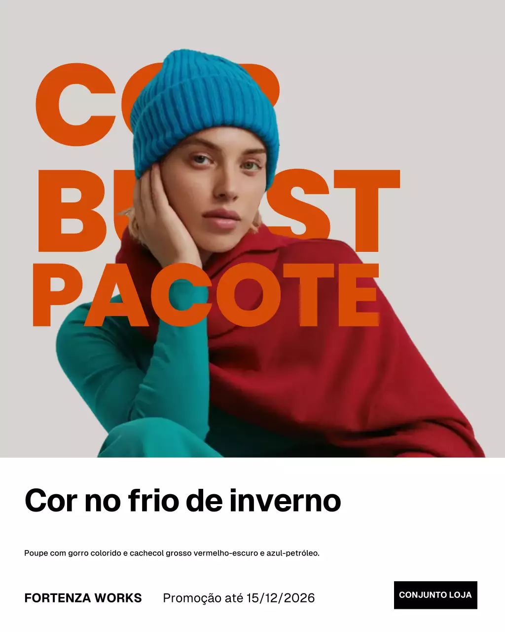 Postagem de promoção de inverno moderno laranja no Instagram