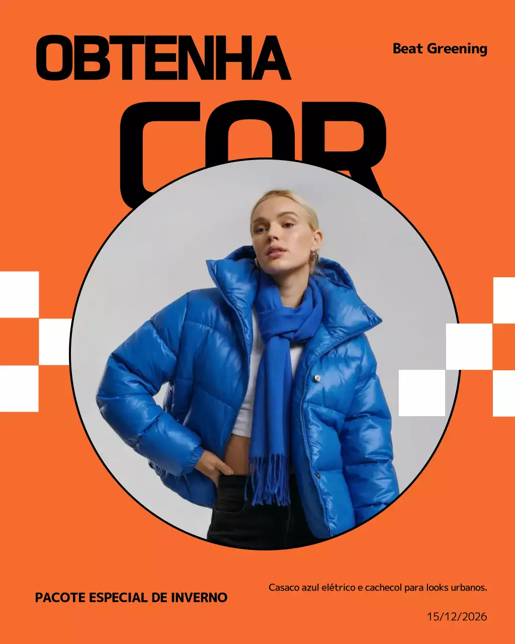 Postagem de promoção de moda laranja da moda no Instagram