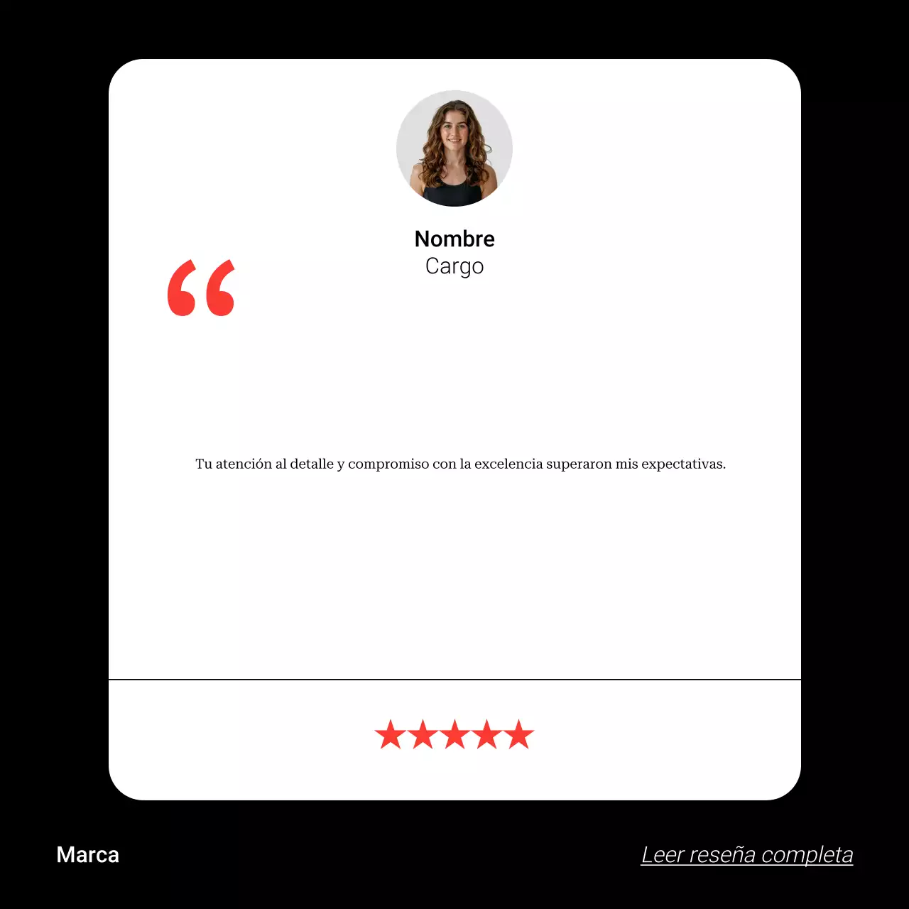 Publicación testimonial moderna y negra