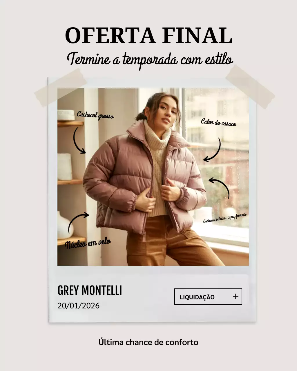 Postagem de promoção de inverno moderna bege no Instagram