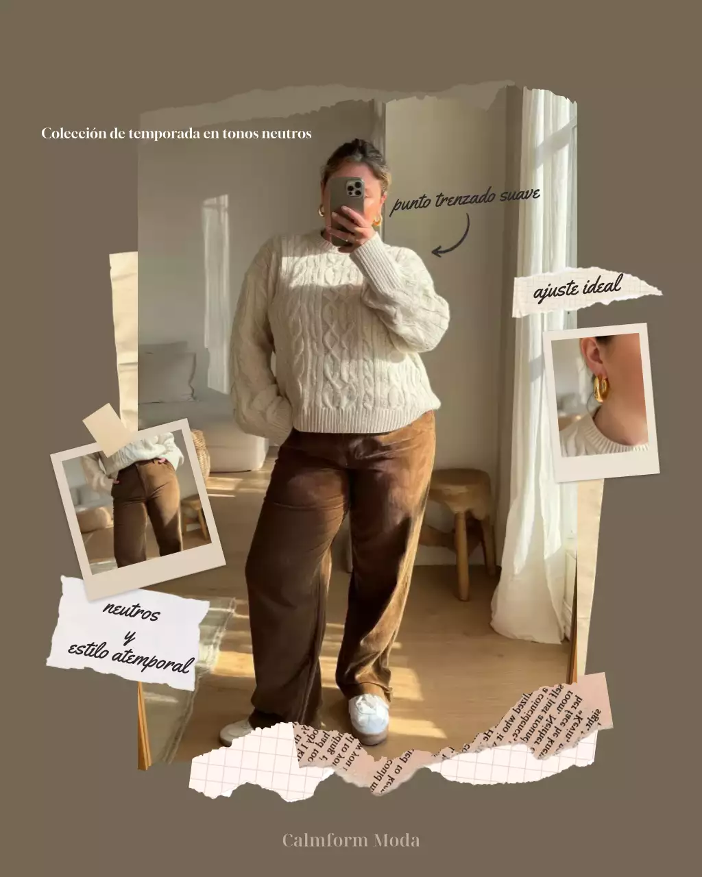 Anuncio de moda clásica marrón