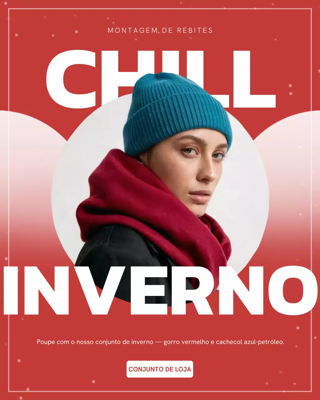Postagem de promoção de inverno moderno vermelho no Instagram