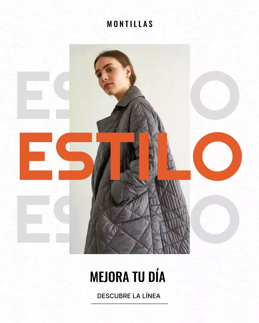 Publicación de Instagram de promoción de moda moderna gris
