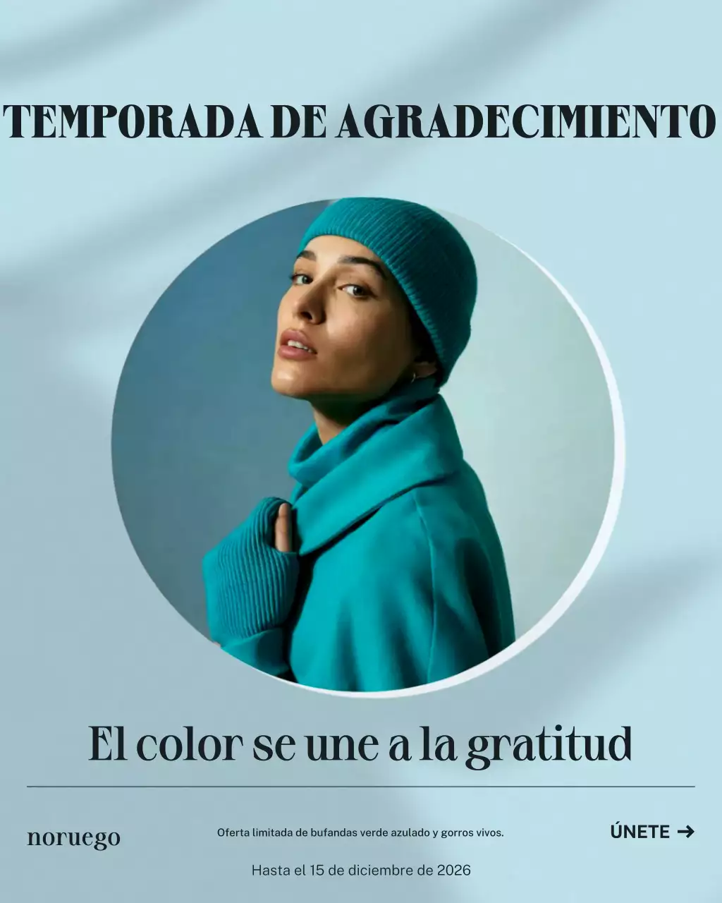 Publicación de Instagram de promoción de moda moderna en verde azulado