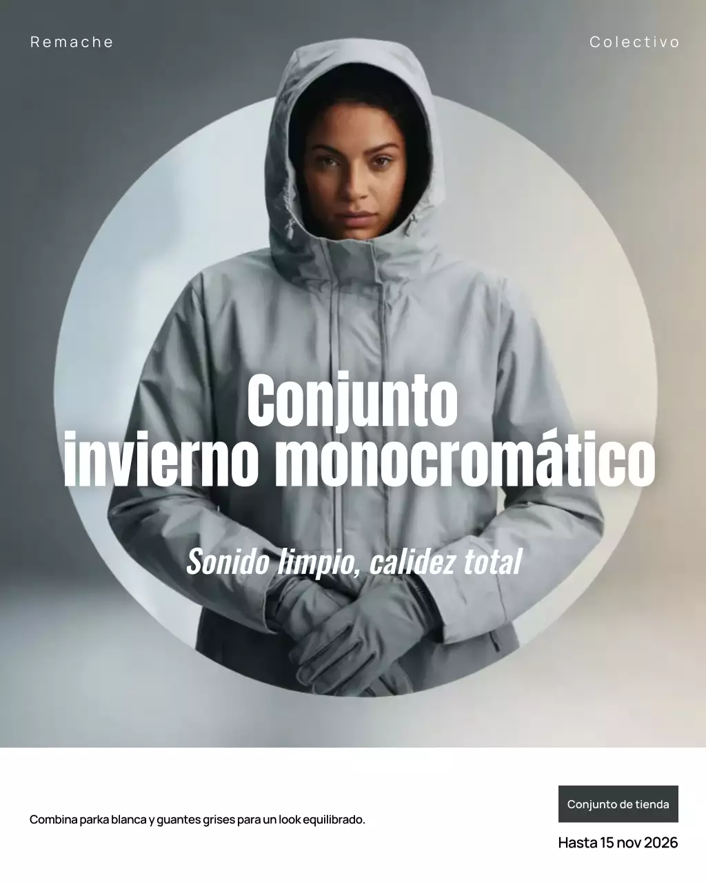 Publicidad de invierno moderna en gris en Instagram