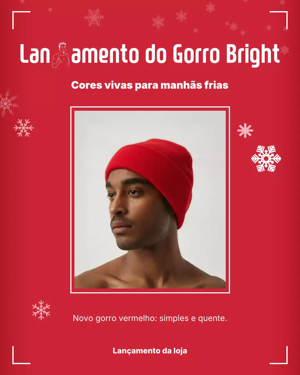 Postagem promocional do gorro vermelho moderno no Instagram