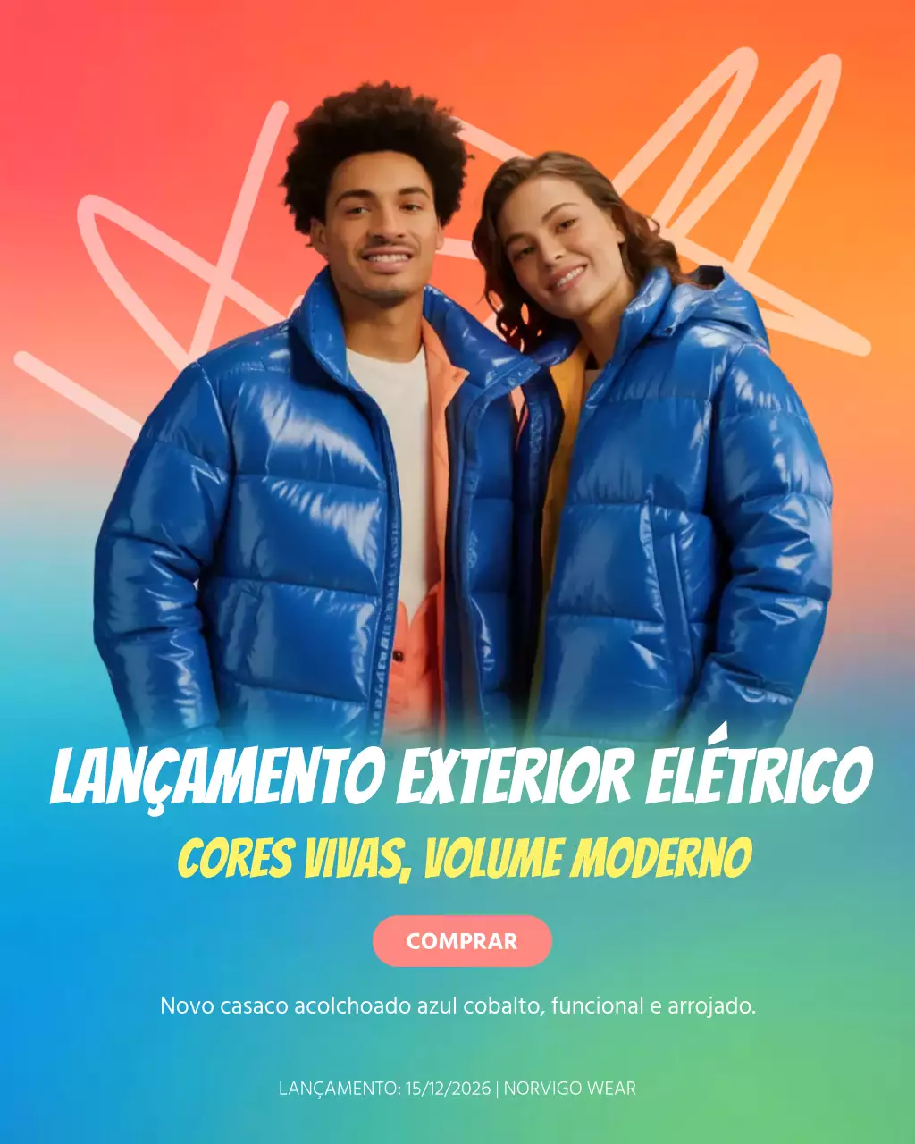 Postagem de promoção de moda azul da moda no Instagram