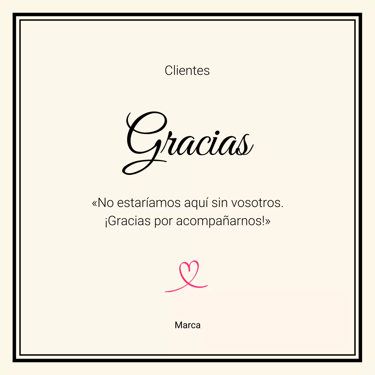 Tarjeta de agradecimiento elegante en color beige