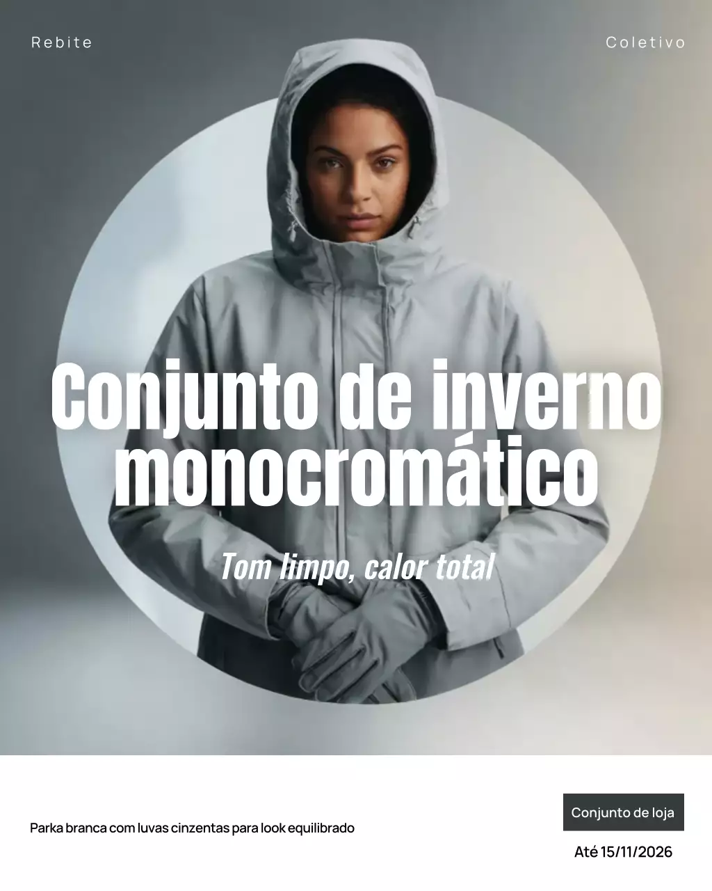 Publicidade de inverno moderna cinza no Instagram
