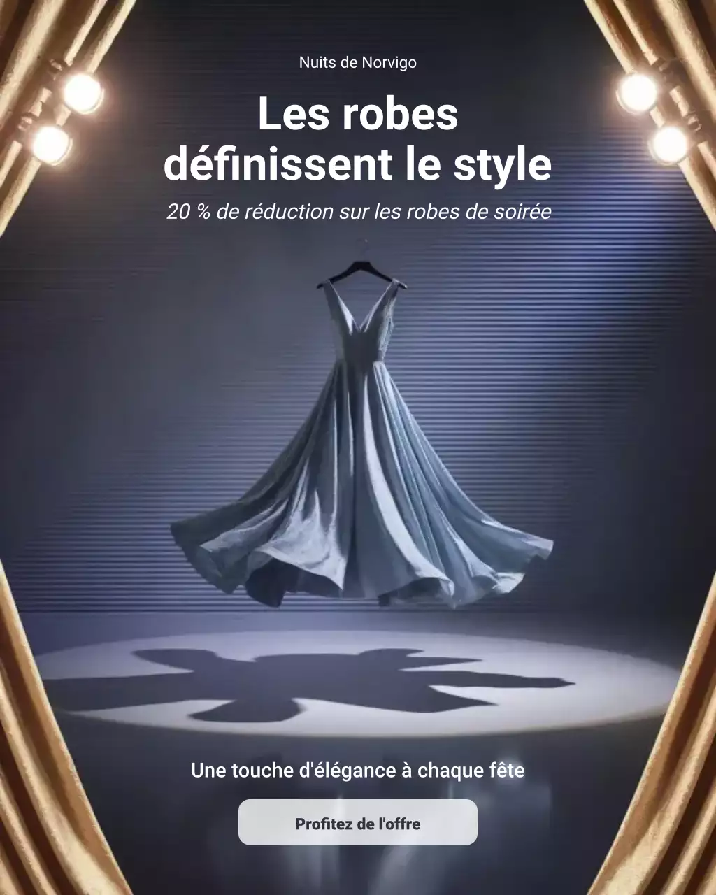 Publication Instagram promotionnelle sur la mode élégante bleue