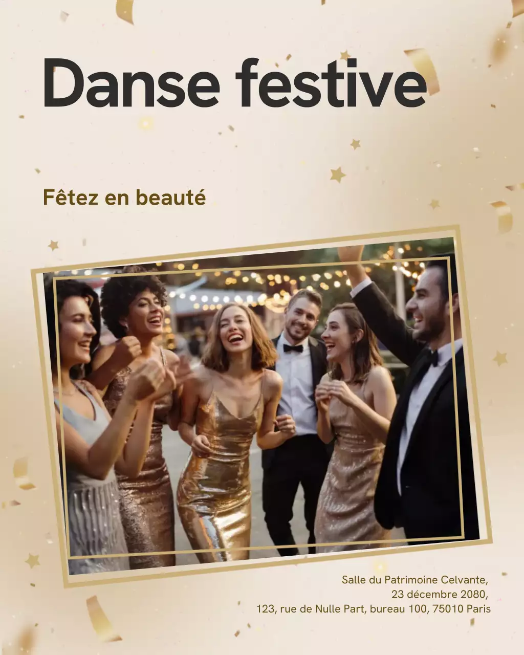 Invitation à une danse élégante et dorée sur Instagram