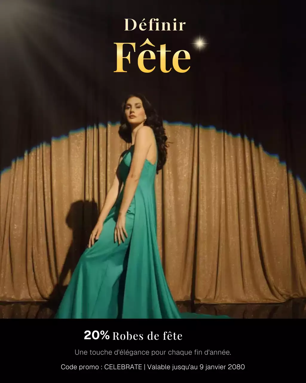 Publication Instagram de promotion de la mode élégante sarcelle