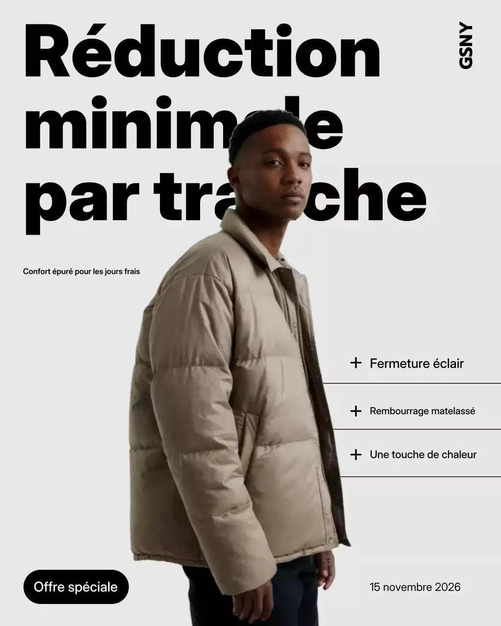 Publication Instagram de promotion de la mode minimaliste beige