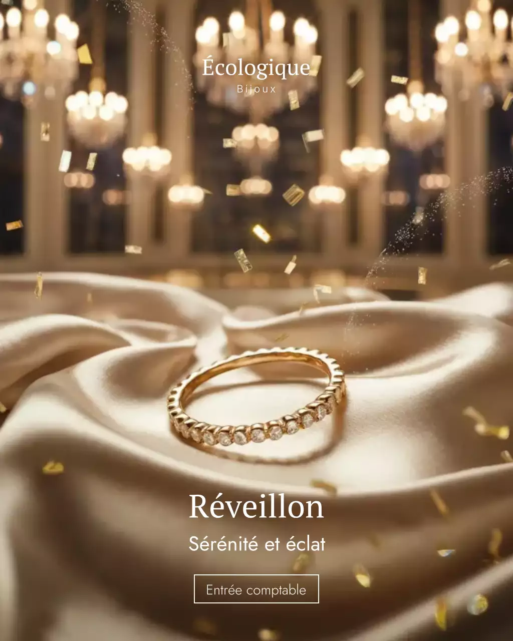 Publication Instagram sur un événement de bijoux élégants en or