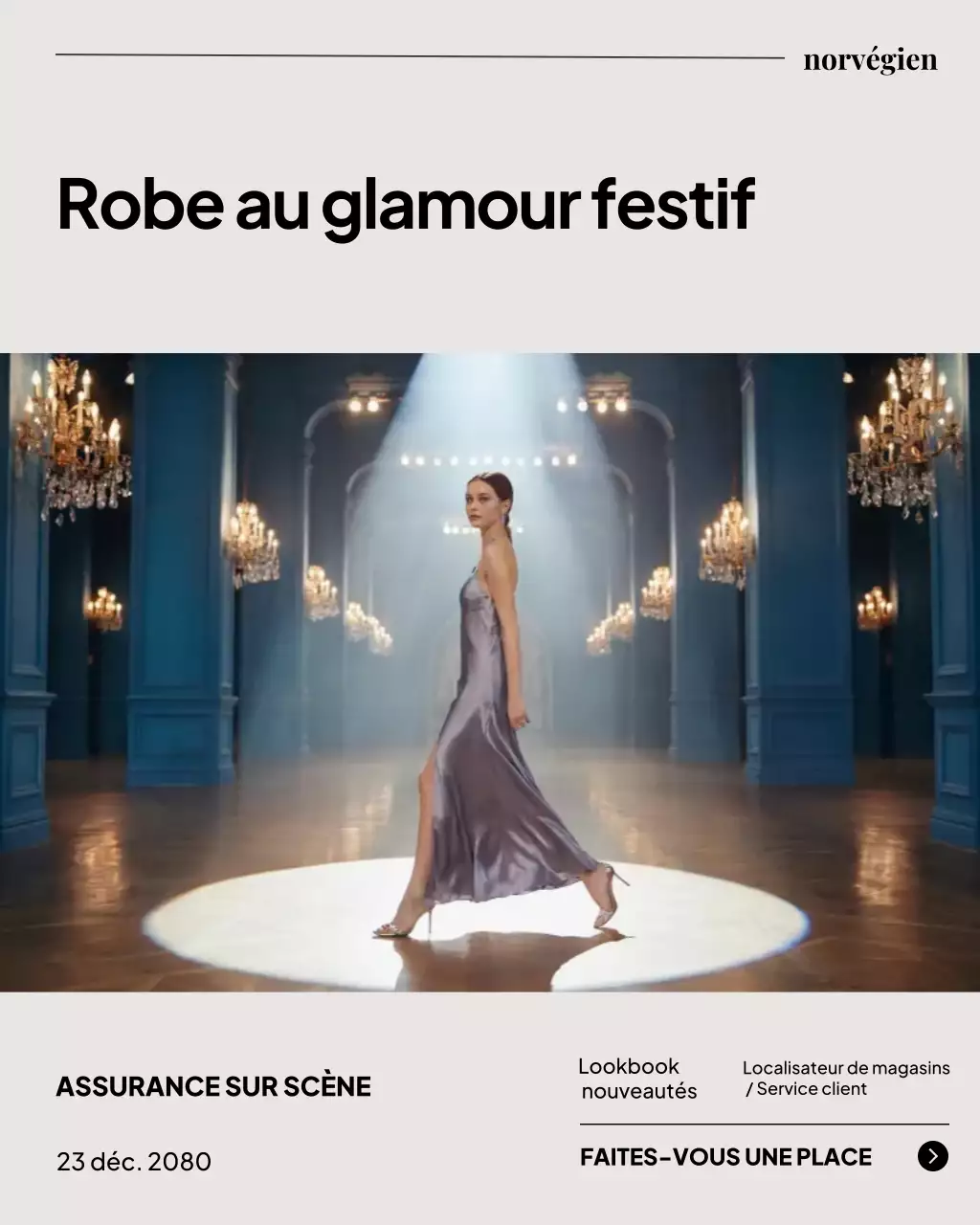 publicité de mode élégante argentée
