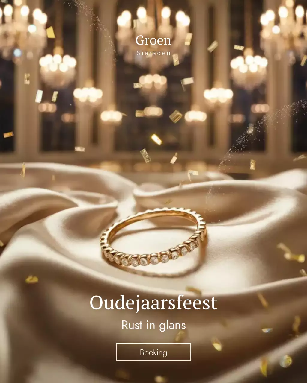 Instagram-bericht over een evenement met elegante gouden sieraden