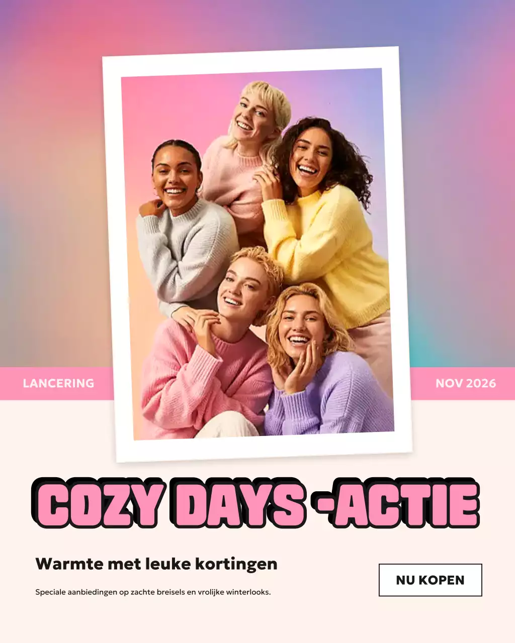 Roze trendy modepromotie Instagram-bericht