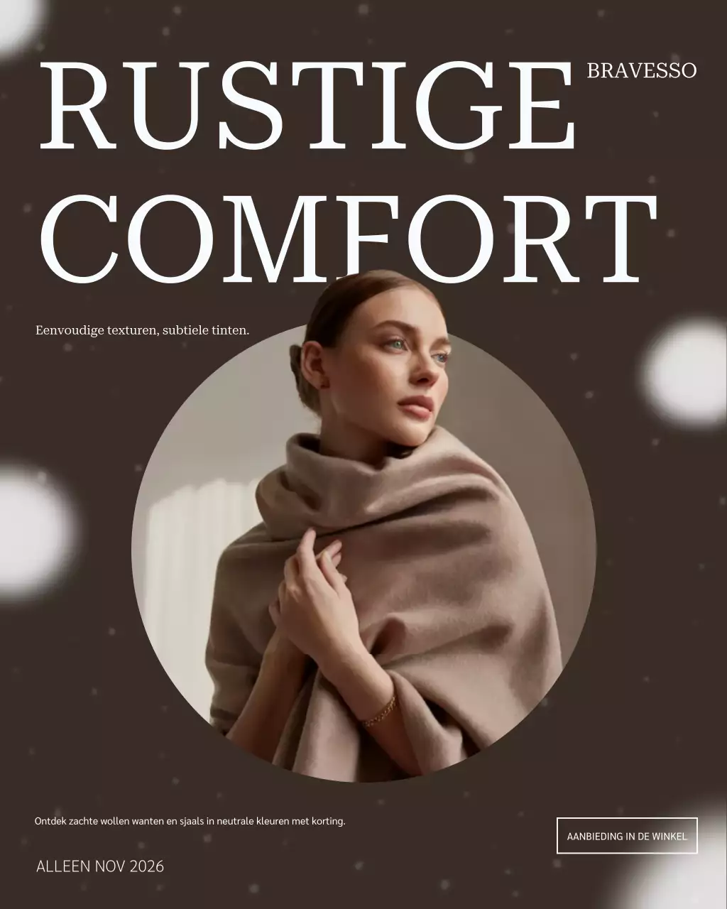 Bruine elegante mode-advertentie op Instagram