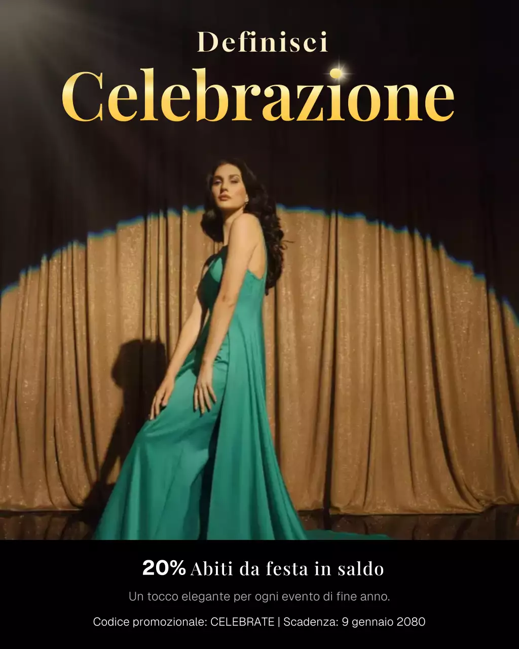 Post di Instagram sulla promozione della moda elegante color verde acqua