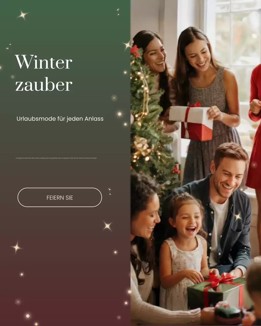 Grüner eleganter Instagram-Beitrag zur Feiertagseinladung