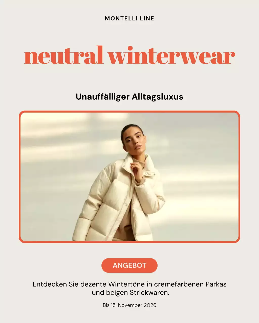 Instagram-Post zur Förderung von Beige Modern Fashion