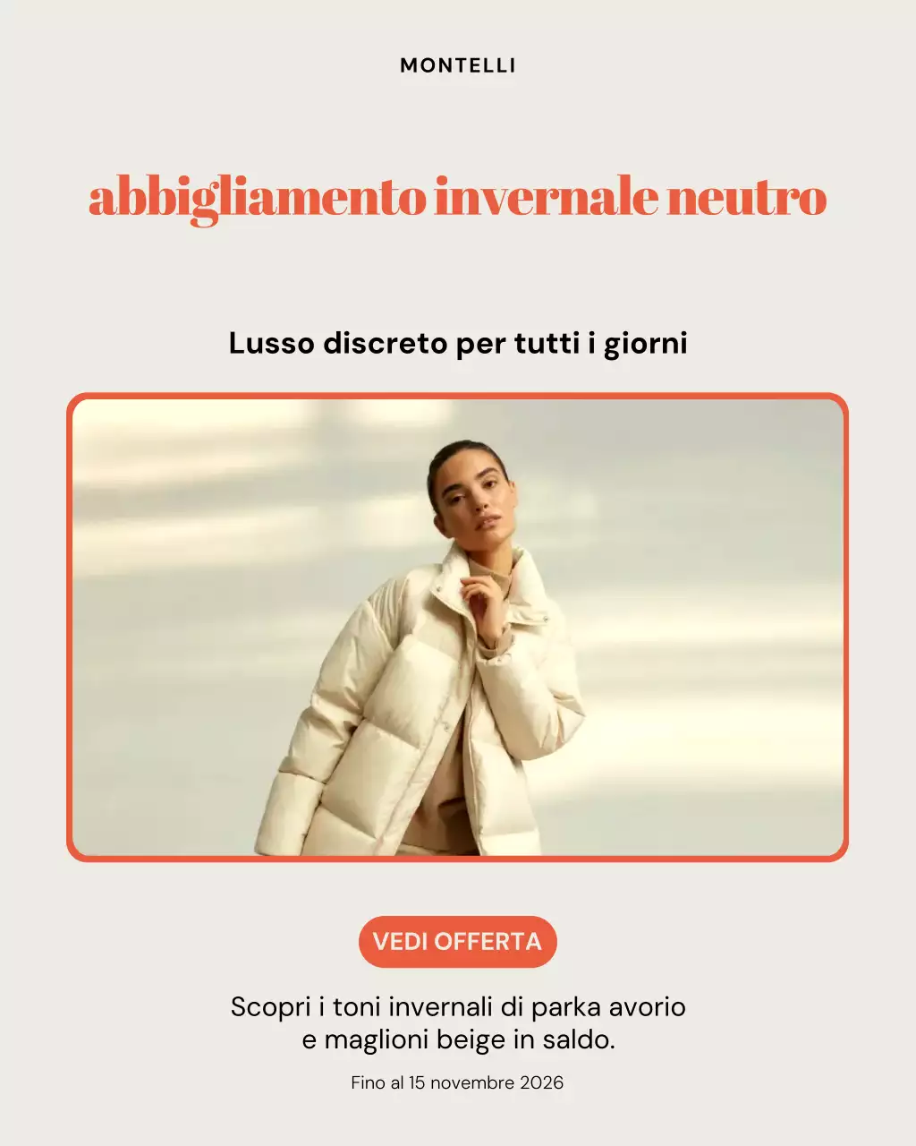 Post Instagram sulla promozione della moda moderna beige